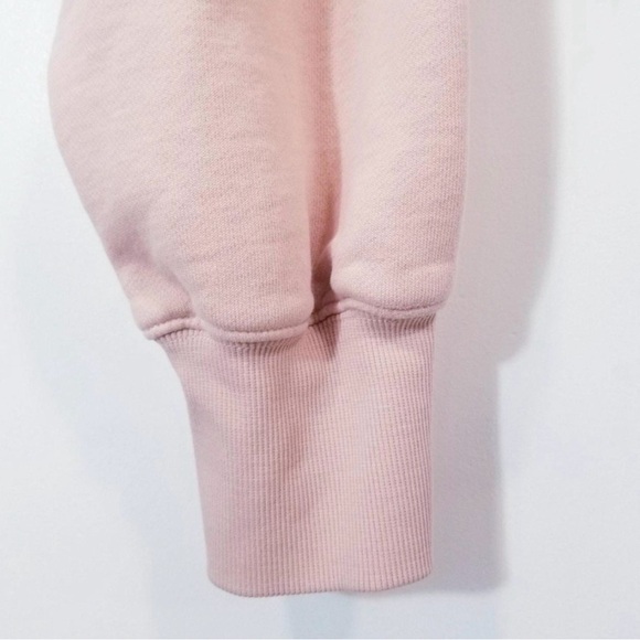 Aritzia TNA Pink Cropped Sweatshirt - Cozy Fleece Crewneck Pullover Size Small - Picture 5 of 7